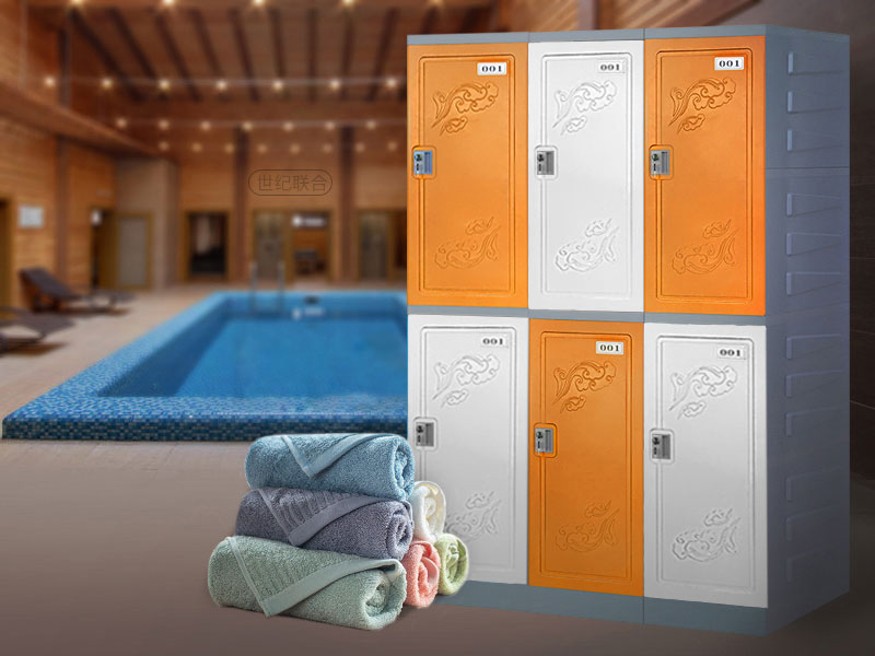 二層柜繽紛橙配玉脂白+機械鎖